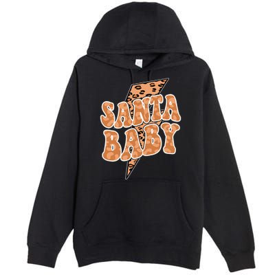 Santa Baby Lightning Cheetah Christmas Premium Pullover Hoodie