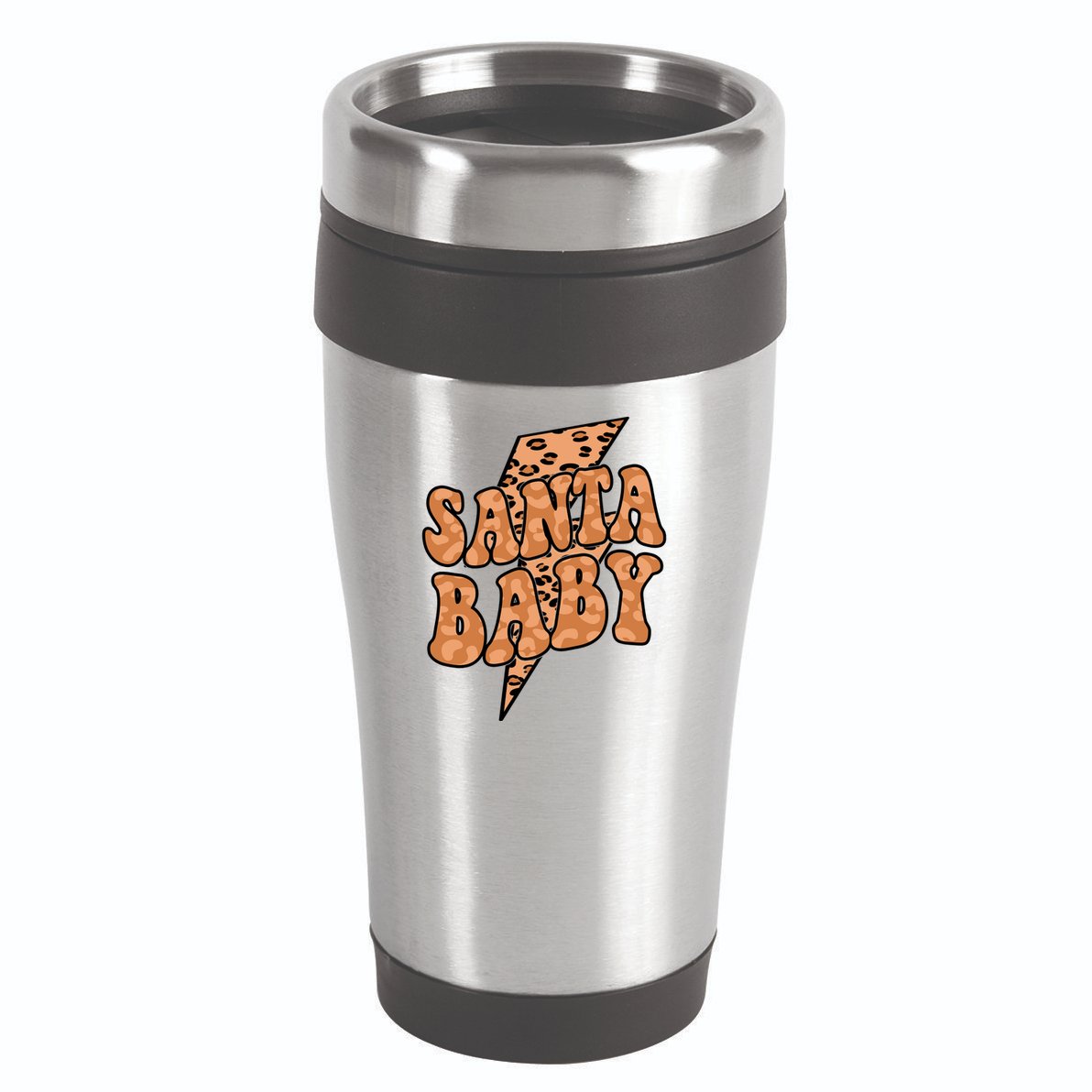 Santa Baby Lightning Cheetah Christmas 16oz Travel Tumbler