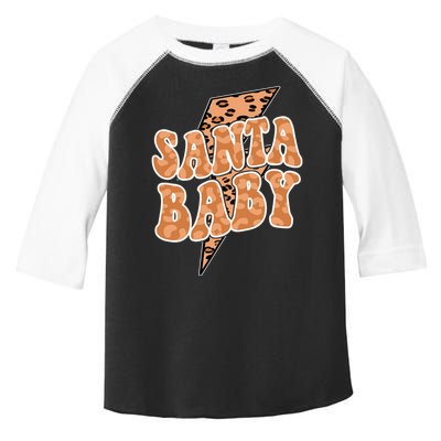 Santa Baby Lightning Cheetah Christmas Toddler Fine Jersey T-Shirt