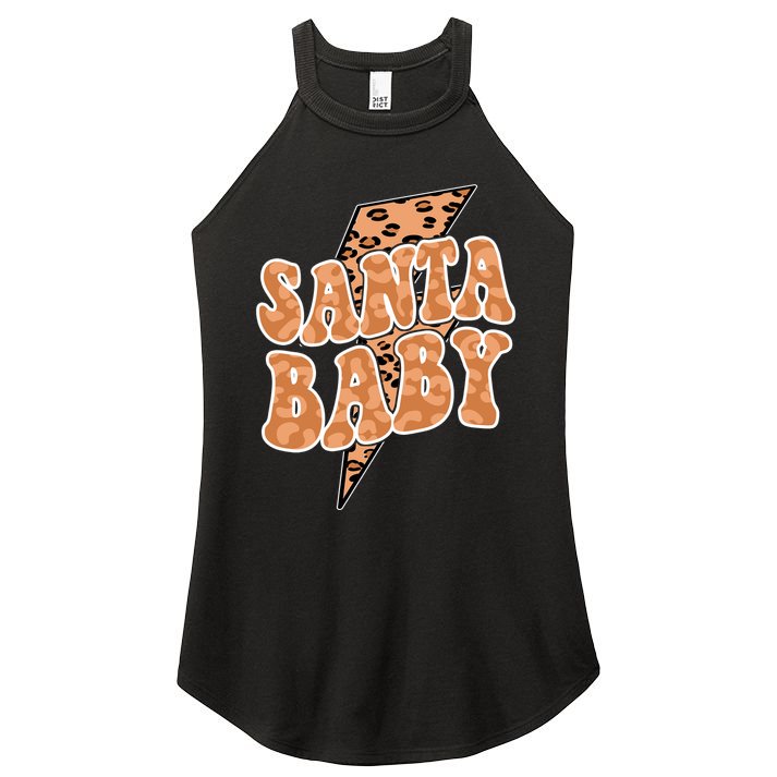 Santa Baby Lightning Cheetah Christmas Women's Perfect Tri Rocker Tank