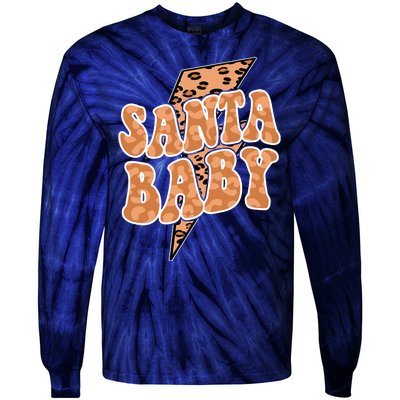 Santa Baby Lightning Cheetah Christmas Tie-Dye Long Sleeve Shirt