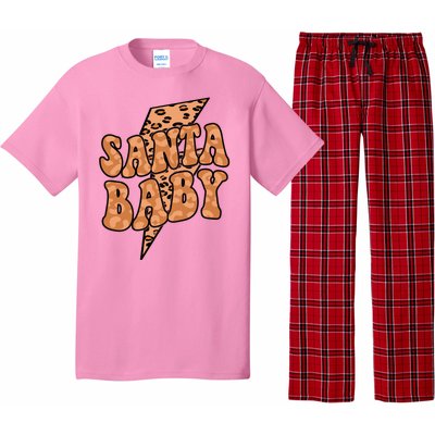 Santa Baby Lightning Cheetah Christmas Pajama Set