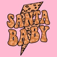 Santa Baby Lightning Cheetah Christmas Womens T-Shirt