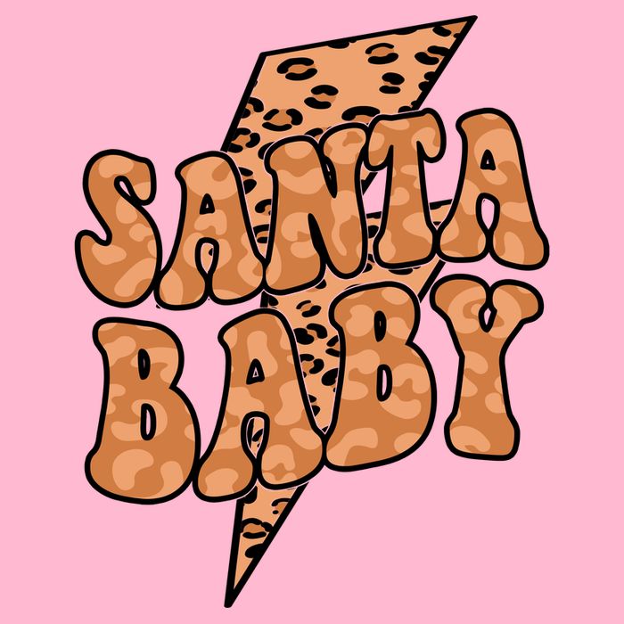 Santa Baby Lightning Cheetah Christmas Womens T-Shirt