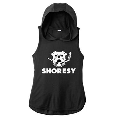 Shoresy Bulldogs Logo Ladies PosiCharge Tri-Blend Wicking Draft Hoodie Tank