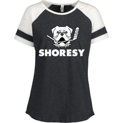 Shoresy Bulldogs Logo Enza Ladies Jersey Colorblock Tee