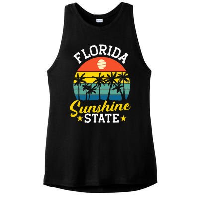 Summer Beach Lover Florida Sunshine State Ladies PosiCharge Tri-Blend Wicking Tank