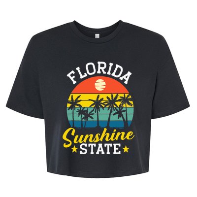 Summer Beach Lover Florida Sunshine State Bella+Canvas Jersey Crop Tee