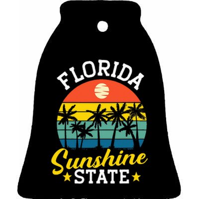 Summer Beach Lover Florida Sunshine State Ceramic Bell Ornament