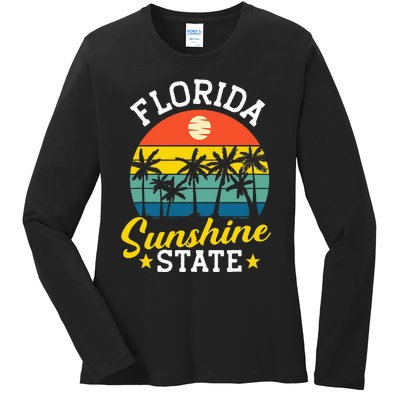 Summer Beach Lover Florida Sunshine State Ladies Long Sleeve Shirt