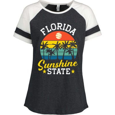 Summer Beach Lover Florida Sunshine State Enza Ladies Jersey Colorblock Tee