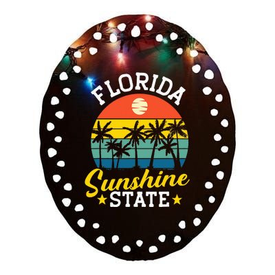 Summer Beach Lover Florida Sunshine State Ceramic Oval Ornament