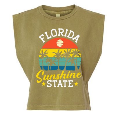 Summer Beach Lover Florida Sunshine State Garment-Dyed Women's Muscle Tee