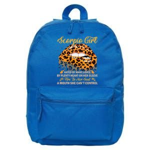 Scorpio Birthday Leopard Sexy Lip Zodiac Cool Gift 16 in Basic Backpack