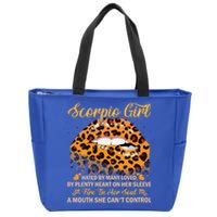 Scorpio Birthday Leopard Sexy Lip Zodiac Cool Gift Zip Tote Bag