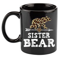 Sister Bear Leopard 11oz C Handle Ceramic Mug