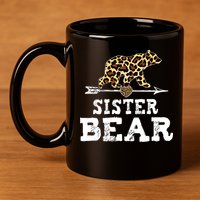 Sister Bear Leopard 11oz C Handle Ceramic Mug