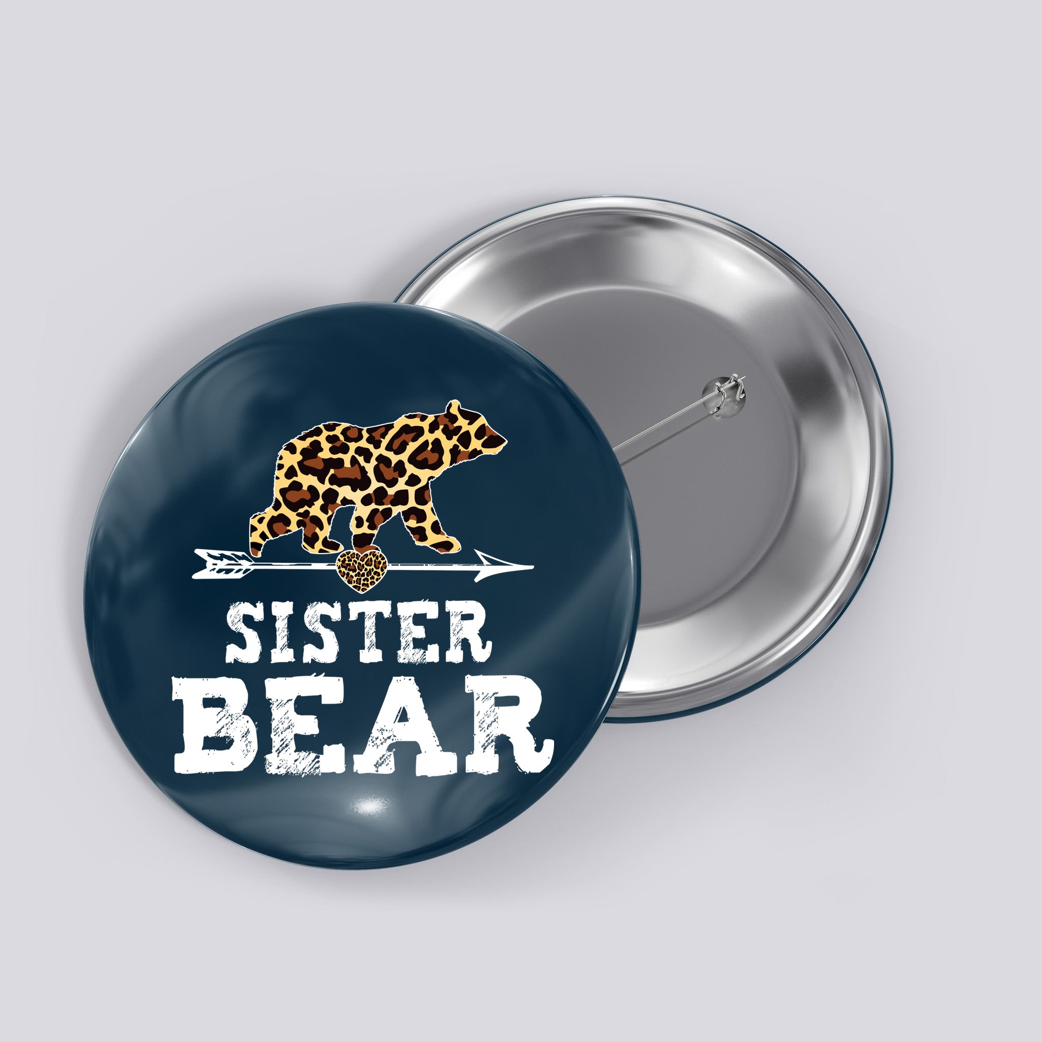 Sister Bear Leopard Button