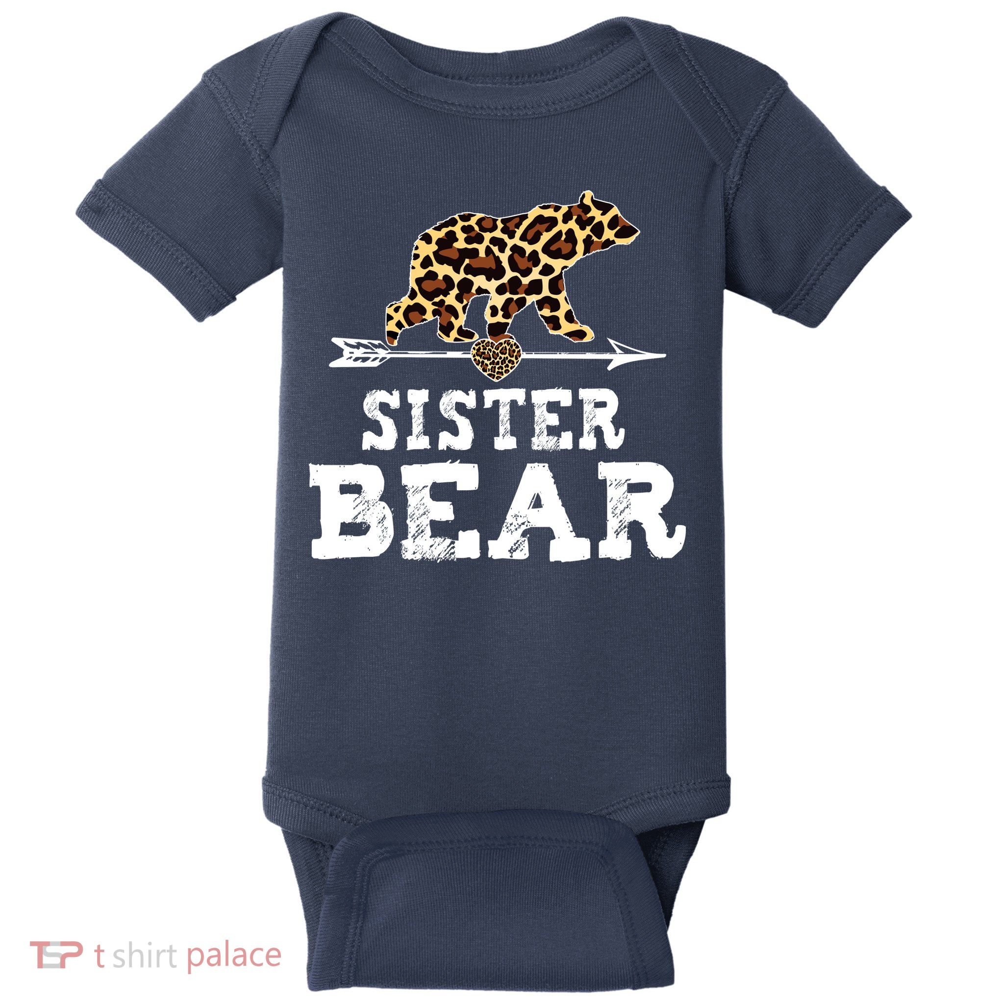 Sister Bear Leopard Baby Bodysuit
