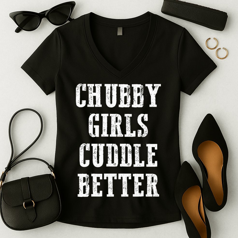 SSBBW BBW Lover Chubby Cuddle Better Women's V-Neck T-Shirt