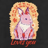 Some Bunny Loves You Cute 7 Panel Mesh Trucker Snapback Hat