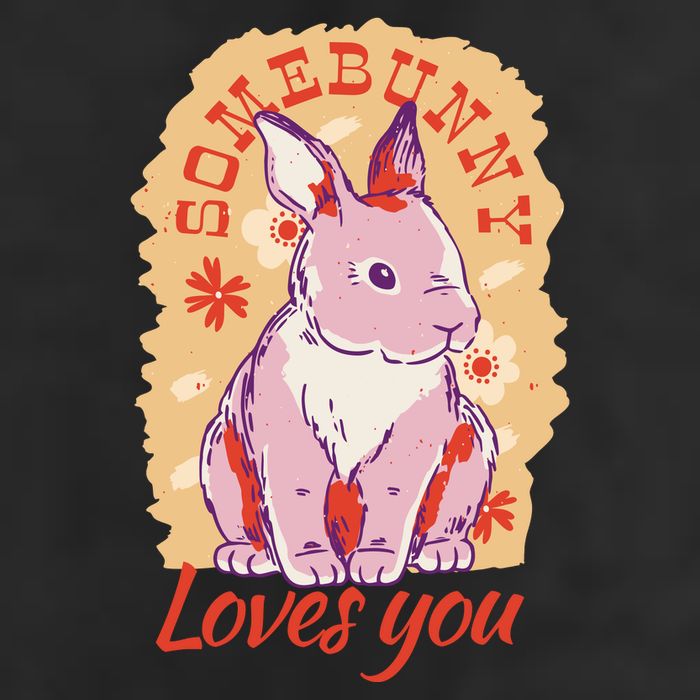 Some Bunny Loves You Cute 7 Panel Mesh Trucker Snapback Hat