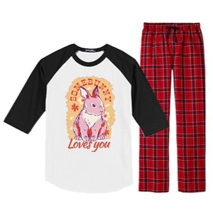 Some Bunny Loves You Cute Raglan Sleeve Pajama Set