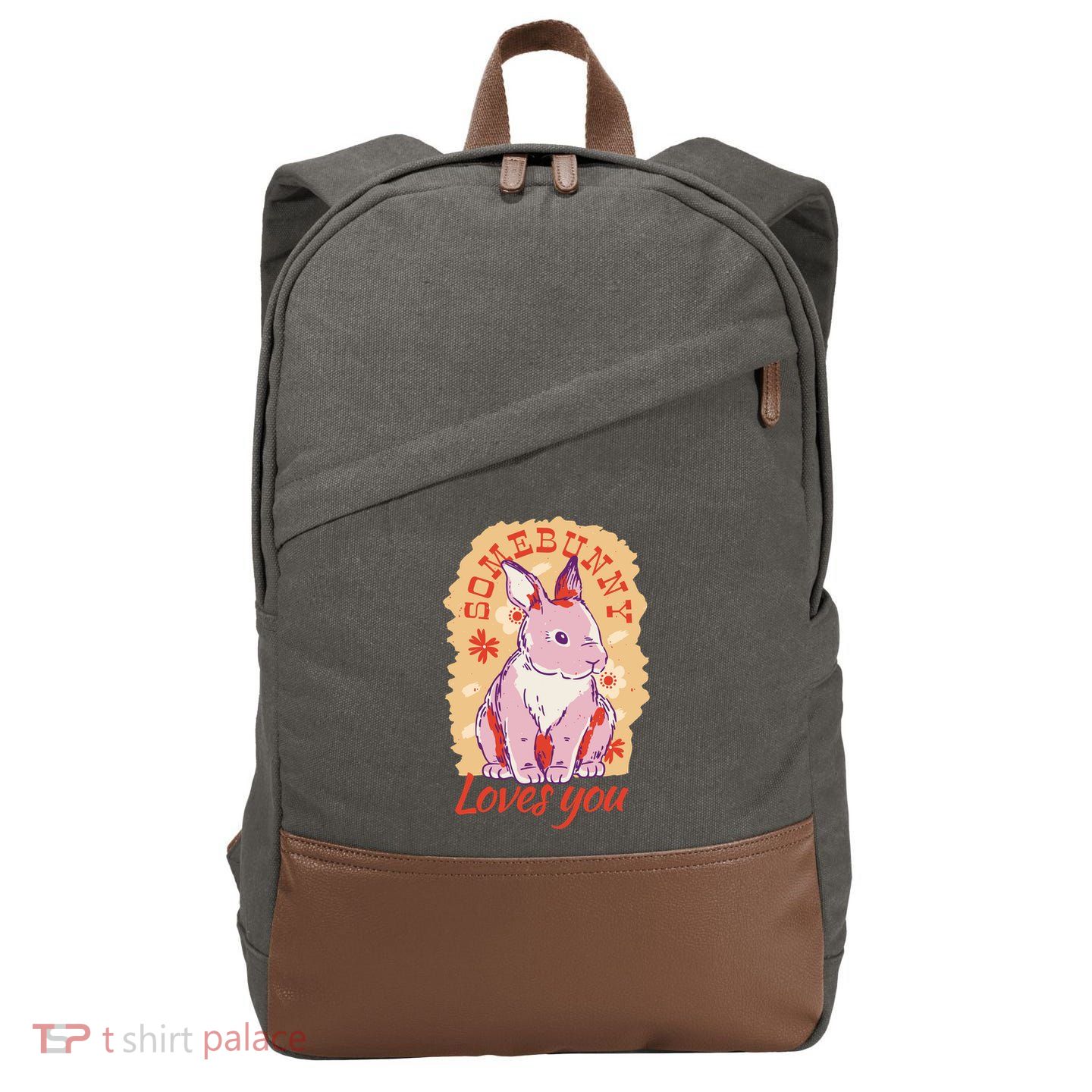 Some Bunny Loves You Cute Cotton Canvas Backpack