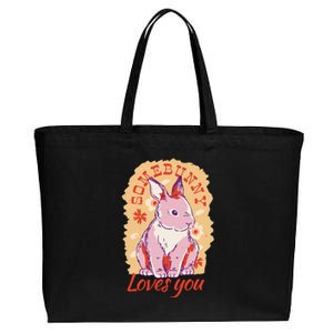 Some Bunny Loves You Cute Cotton Canvas Jumbo Tote