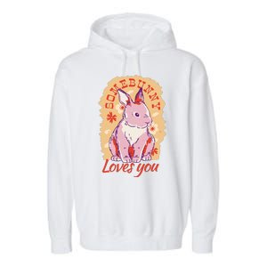 Some Bunny Loves You Cute Garment-Dyed Fleece Hoodie