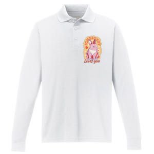 Some Bunny Loves You Cute Performance Long Sleeve Polo