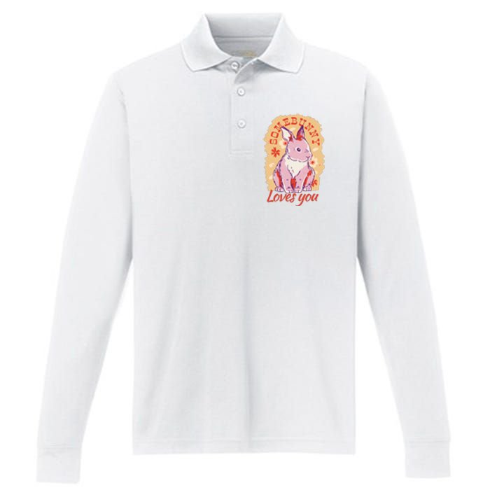 Some Bunny Loves You Cute Performance Long Sleeve Polo