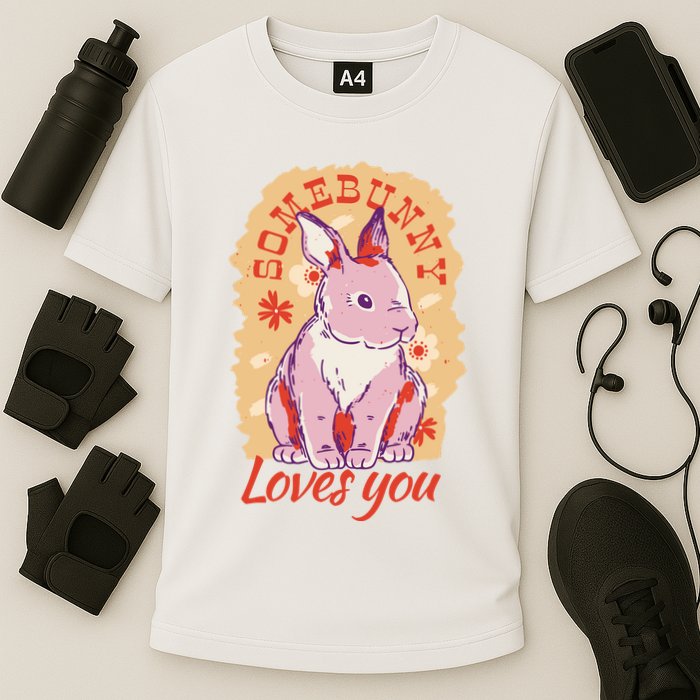 Some Bunny Loves You Cute Cooling Performance Crew T-Shirt