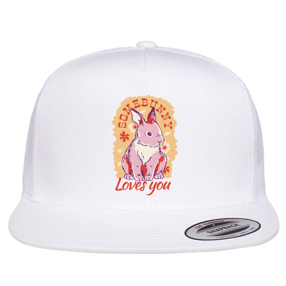 Some Bunny Loves You Cute Flat Bill Trucker Hat