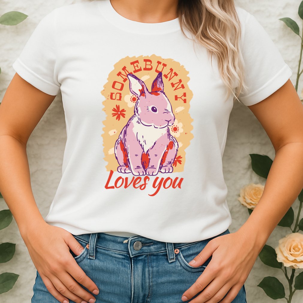 Some Bunny Loves You Cute Womens T-Shirt