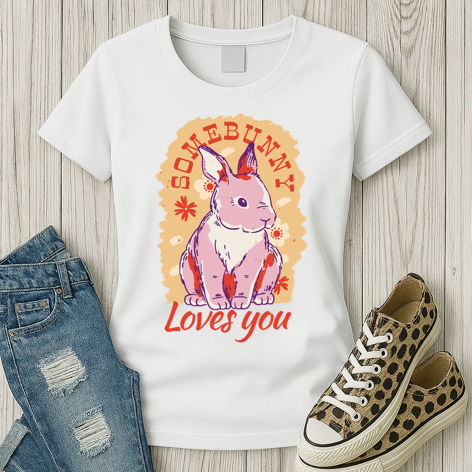 Some Bunny Loves You Cute Womens T-Shirt