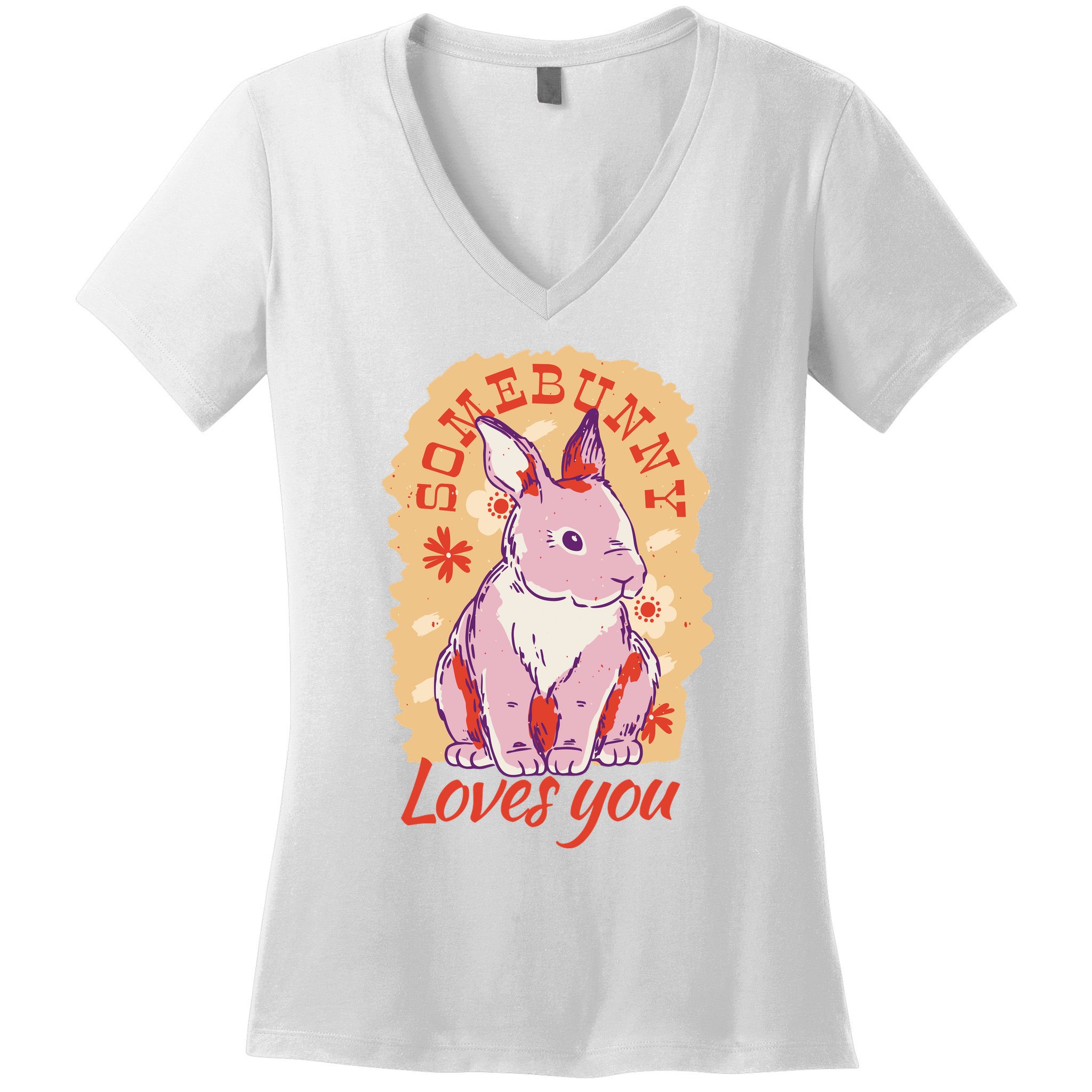 Some Bunny Loves You Cute Women's V-Neck T-Shirt