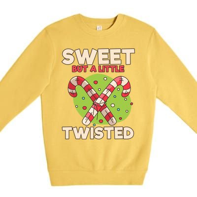 Sweet But Little Twisted Candy Cane Gift Premium Crewneck Sweatshirt