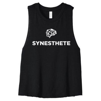 Synesthesia Brain Logo Women's Racerback Cropped Tank