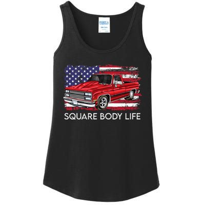 Square Body Life Truck Squarebody American Flag Ladies Essential Tank