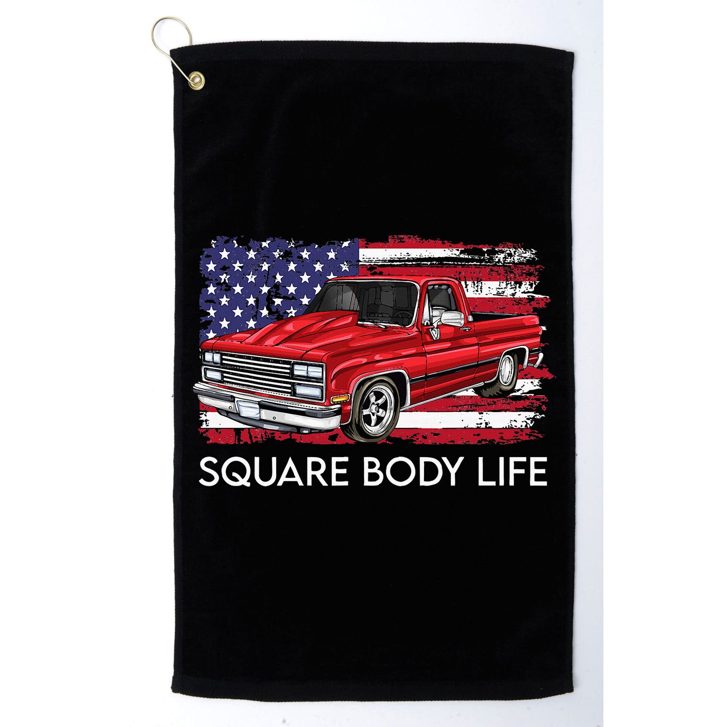 Square Body Life Truck Squarebody American Flag Golf Towel