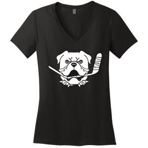 Sudbury Bulldogs Logo Women's V-Neck T-Shirt