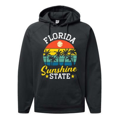 Summer Beach Lover Florida Sunshine State Performance Fleece Hoodie