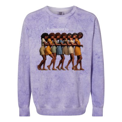 Supported By Love Funny Leaning Lean Together Colorblast Crewneck Sweatshirt