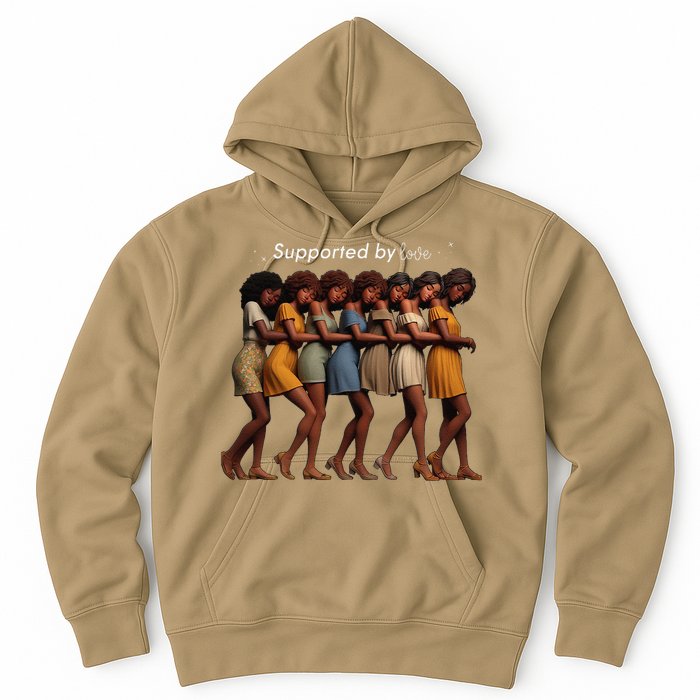 Supported By Love Funny Leaning Lean Together Hoodie