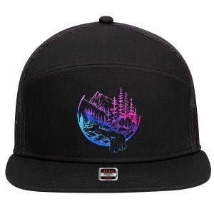 Subtle Bisexual Landscape Bisexuality Bi Ally Lgbt Pride 7 Panel Mesh Trucker Snapback Hat