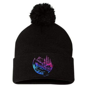 Subtle Bisexual Landscape Bisexuality Bi Ally Lgbt Pride Pom Pom 12in Knit Beanie