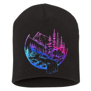 Subtle Bisexual Landscape Bisexuality Bi Ally Lgbt Pride Short Acrylic Beanie