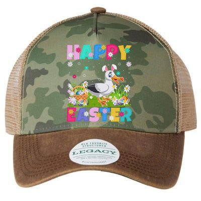 Seagull Bird Lover Happy Easter Bunny Seagull Easter Sunday Gift Legacy Tie Dye Trucker Hat