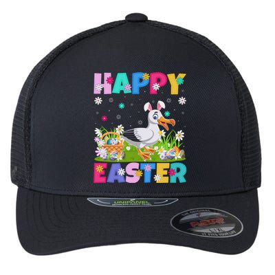 Seagull Bird Lover Happy Easter Bunny Seagull Easter Sunday Gift Flexfit Unipanel Trucker Cap